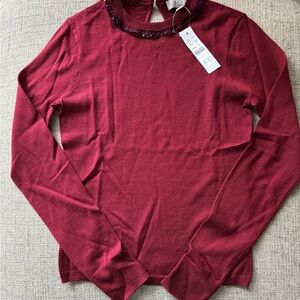 J. Crew Burgundy Long Sleeve Top